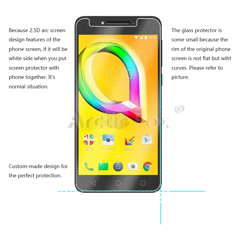 5 шт./лот закаленное Стекло для alcatel A5 светодиодный Экран протектор Защитная