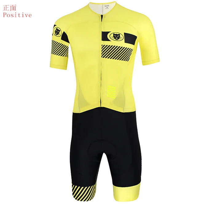 Runchita мужские ropa ciclismo verano hombre conjuntos 9d mtb летние шорты рукавом облегающий велосипедный костюм трикотаж pro team желтый - Цвет: Цвет: желтый