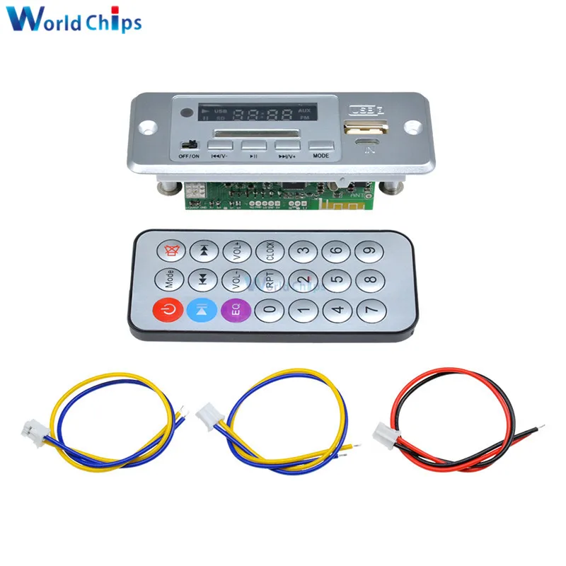 Автомобильный MP3 декодер плата 5 В модуль декодера 2*3 Вт усилителя Bluetooth WAV U Disk TF