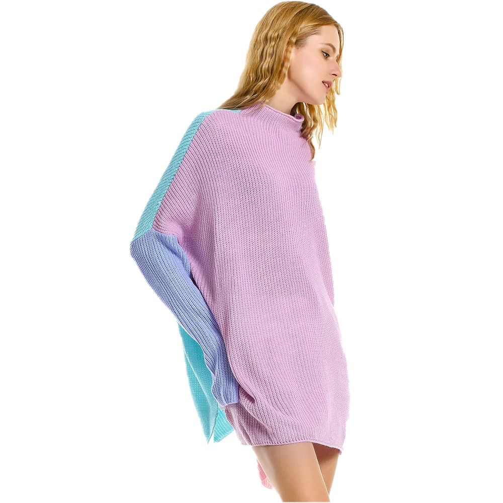 Весенние женские вязаные свитера оверсайз с О-образным вырезом и спущенными