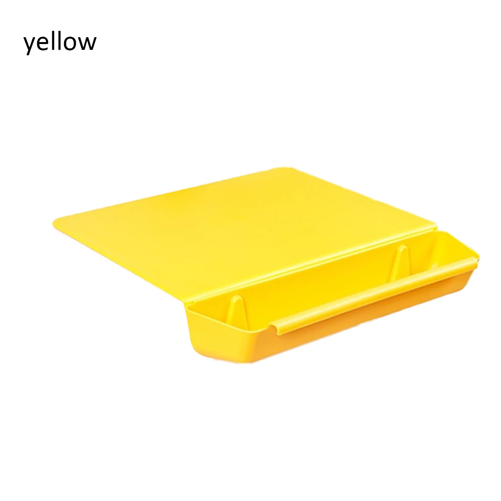 yellow 2 в 1 практичная Складная разделочная доска креативная Нескользящая коробка корзины для хранения для кухонного инструмента приготовления кемпинга антибактериальные - Цвет: yellow