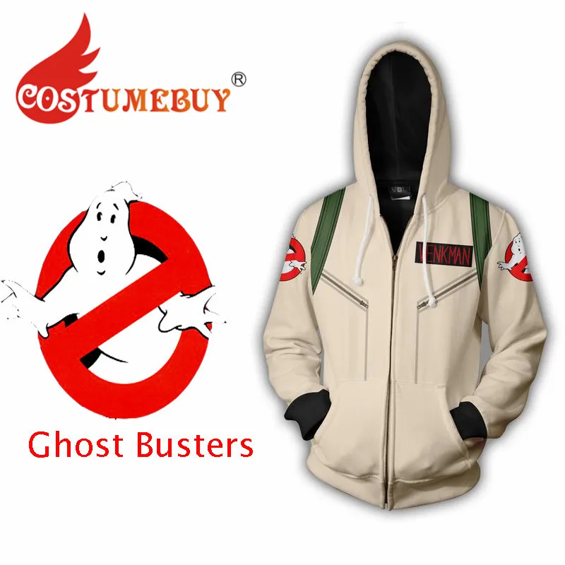 CostumeBuy Охотники за привидениями толстовки с капюшоном для взрослых Ghostbusters на