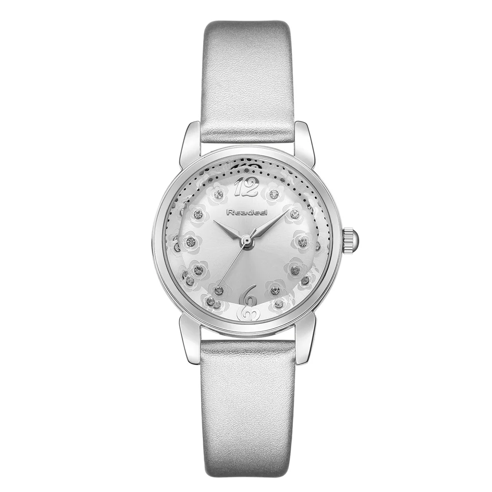 Женские Модные кварцевые часы Стразы женские повседневные с кожаным ремешком