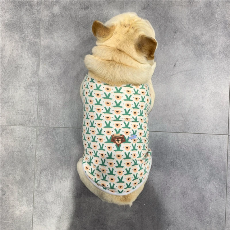 Cotton Dog Vest Pet Summer Clothes T-shirt Pajamas Poodle Bichon Schnauzer Pug French Bulldog Pyjama ropa perro | Дом и сад