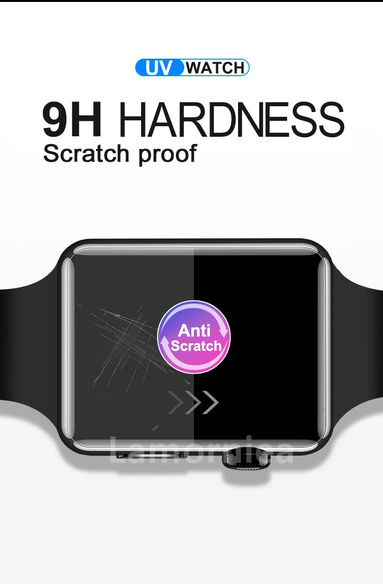 Lamorniea для Apple Watch 4 3 2 1 пленка УФ закаленное стекло для iWatch серии 40 мм 42 мм 44 мм 38 мм Защитная пленка для экрана