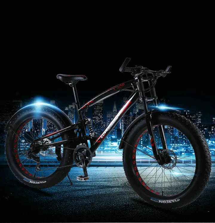 Love Freedom Bысокое качество Горный велосипед 26*4.0 Fatbike 7/21/24/27 Скорость амортизатор велосипеды жирные шины Снегоход Двойные дисковые тормоза велосипеда