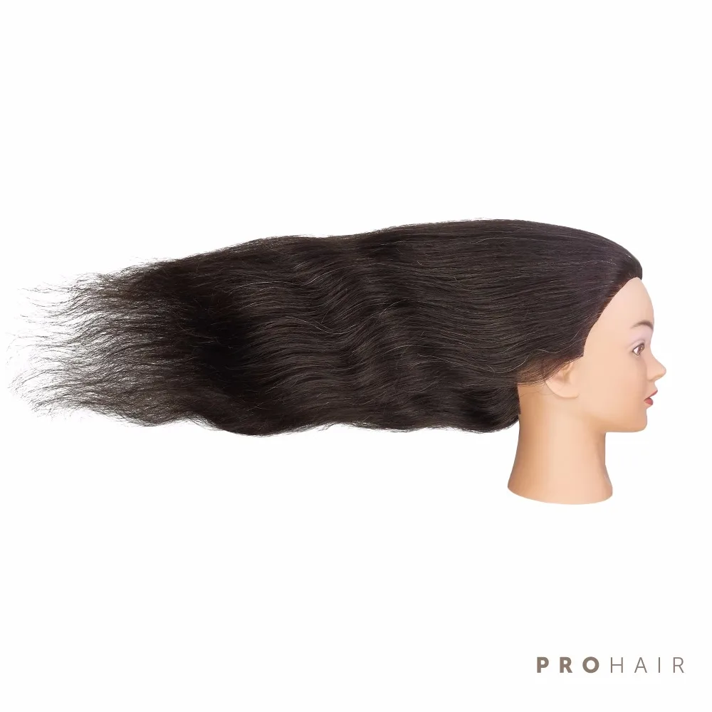 PROHAIR-горячая 2" человеческих волос Салон Женский манекен голова черный манекен для тренировок