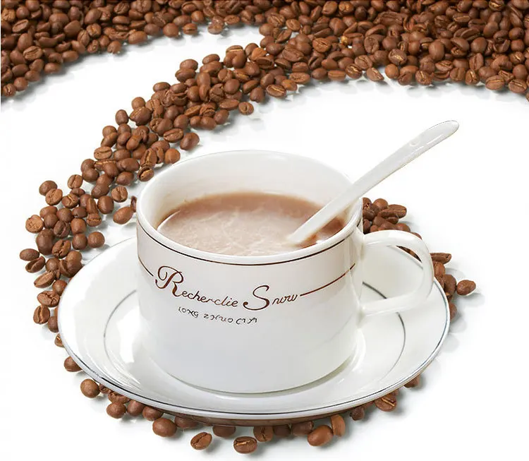 Скандинавский семейный набор с ложкой блюдцем из костяного фарфора чашки для