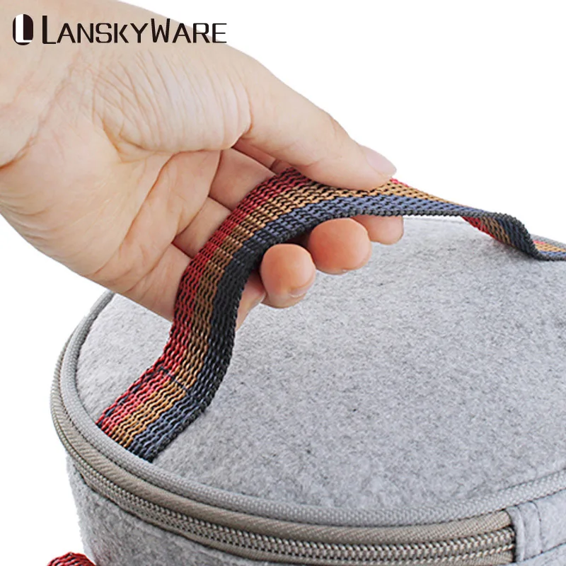 LANSKYWARE портативная термо сумка для обеда твердая войлочная коробка тоут с Tinfoil