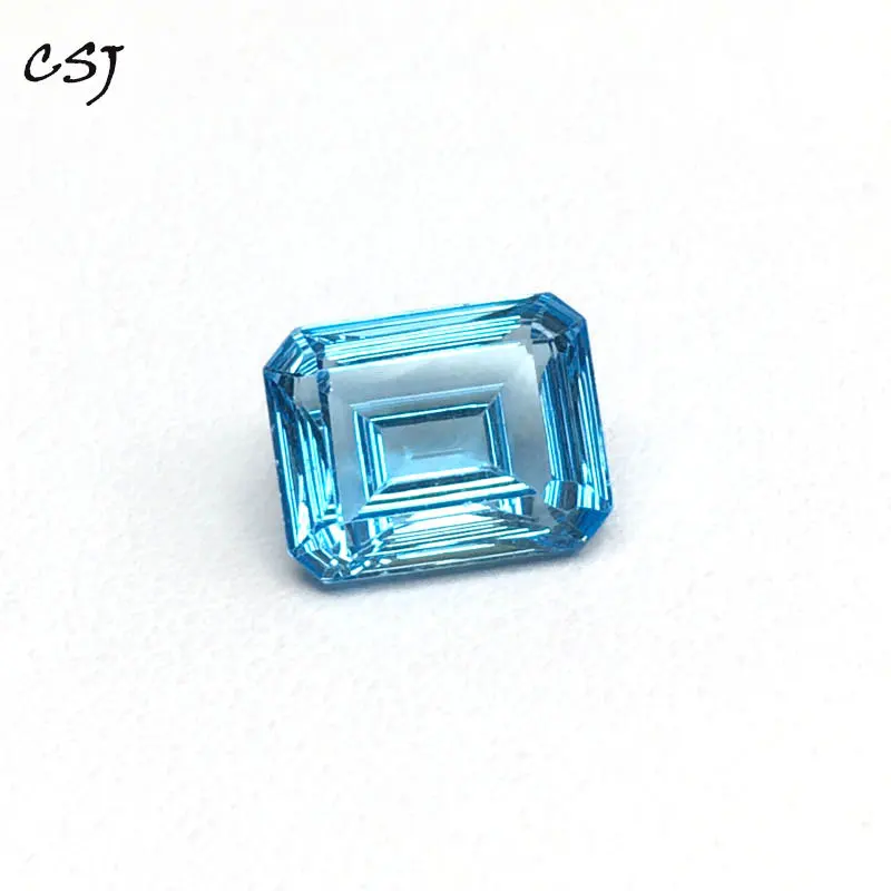 CSJ 100% натуральный голубой топаз свободный драгоценный камень яркая вогнутая