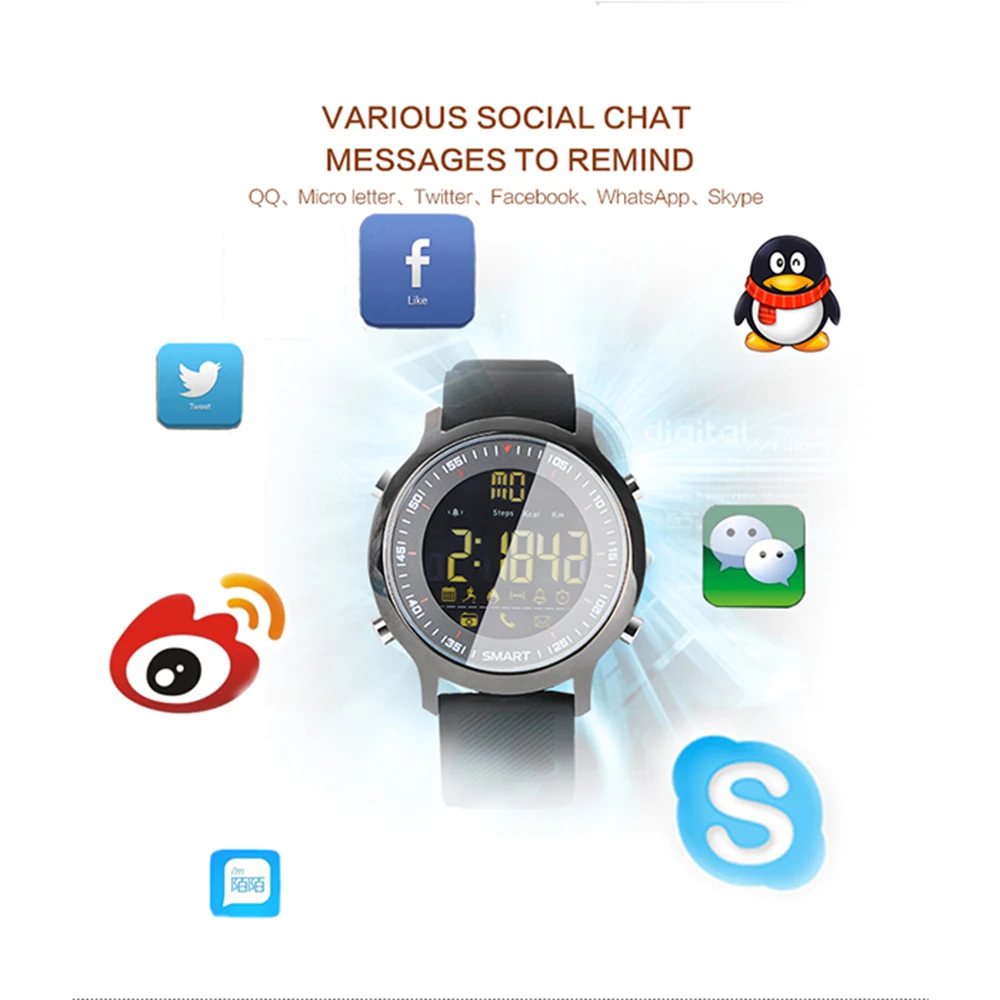 EX18 Смарт спортивные часы Bluetooth для мужчин фитнес трекер активности Smartwatch homch 5ATM