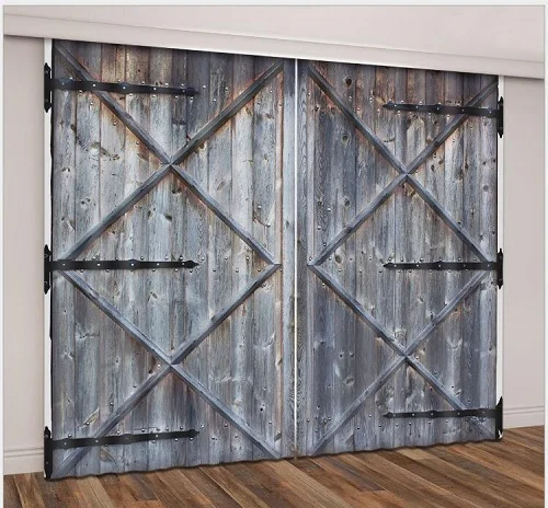 3D Curtain Занавески для кухни, вышитые затемненные 3D оконные занавески, занавески для гостиной, спальни, старые деревянные занавески на дверь, наволочки Cortina Rideaux - Цвет: 3D Curtain