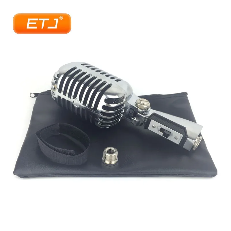 Вокальный Караоке динамический ретро микрофон 55SH серебряное металлическое