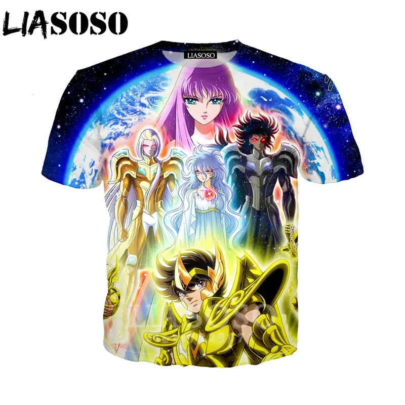 LIASOSO летняя новая модная мужская и женская толстовка с 3D принтом аниме Saint Seiya