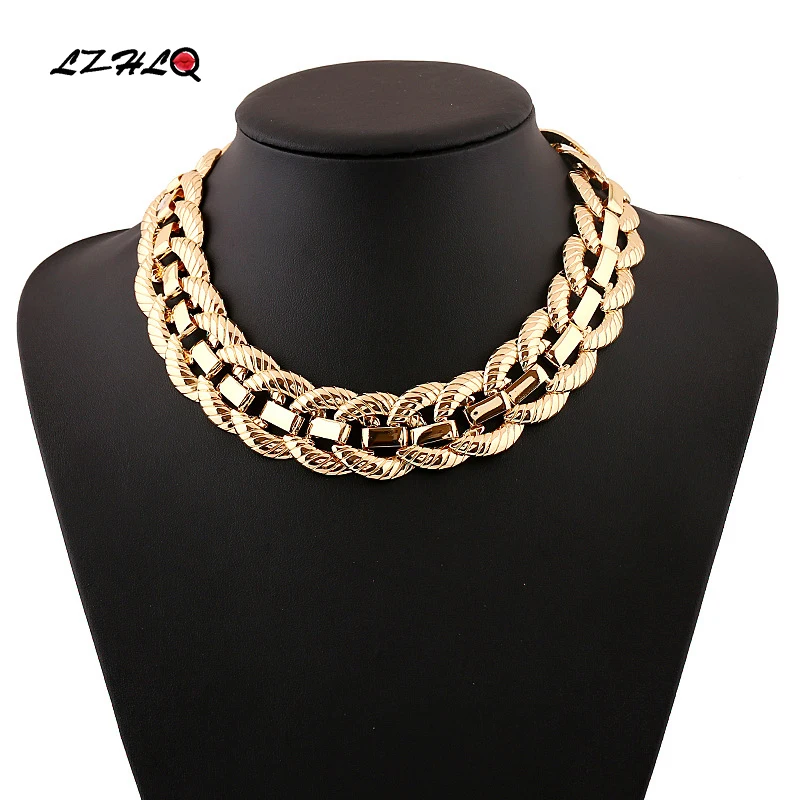 Ожерелье LZHLQ в стиле стимпанк женское массивное ожерелье и подвески ювелирные
