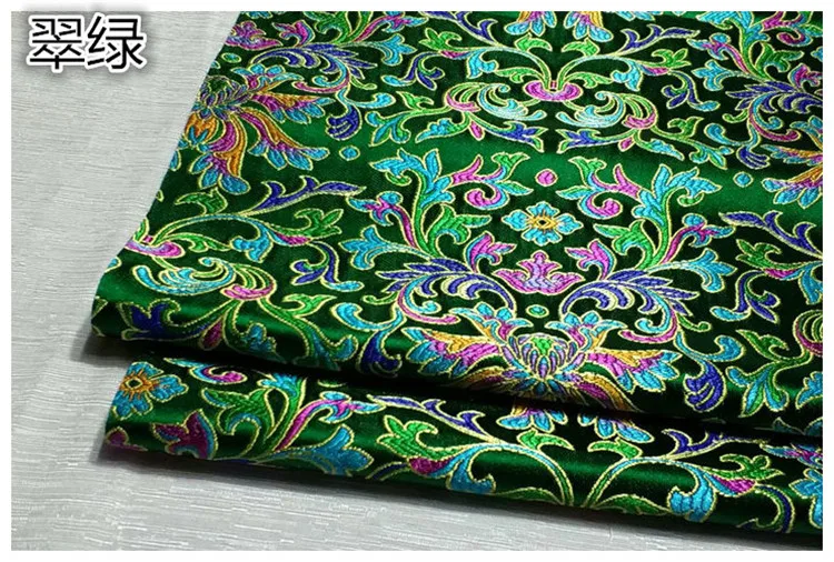 CF384 1 ярд 6 цветов китайские Цветочные Парчи жаккард Cheongsam шелковая парча ткань для женского платья ткань для китайской свадьбы