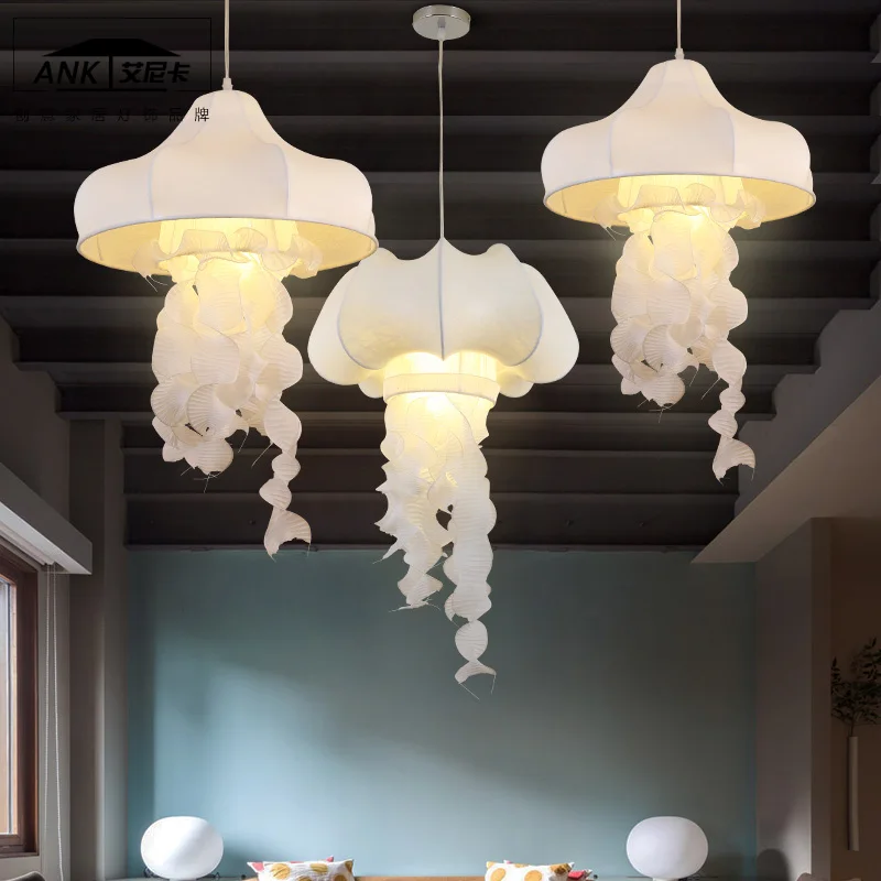 Декоративные подвесные светильники для кафе шелковая ткань медуза коридор