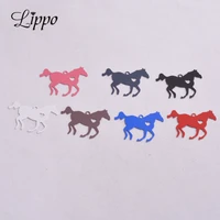 50pcs ac9411 20mm25mm colorful horse article charm flat thin horses estampes pendants metal brass jewelry findings