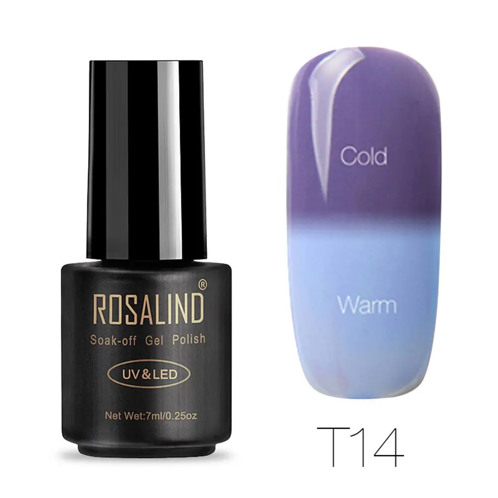 14 ROSALIND, 7 мл, Гель-лак для ногтей, меняющий температуру, гель для ногтей, дизайн ногтей, УФ светодиодный лак для ногтей, качественный Гель-лак для макияжа - Цвет: 14