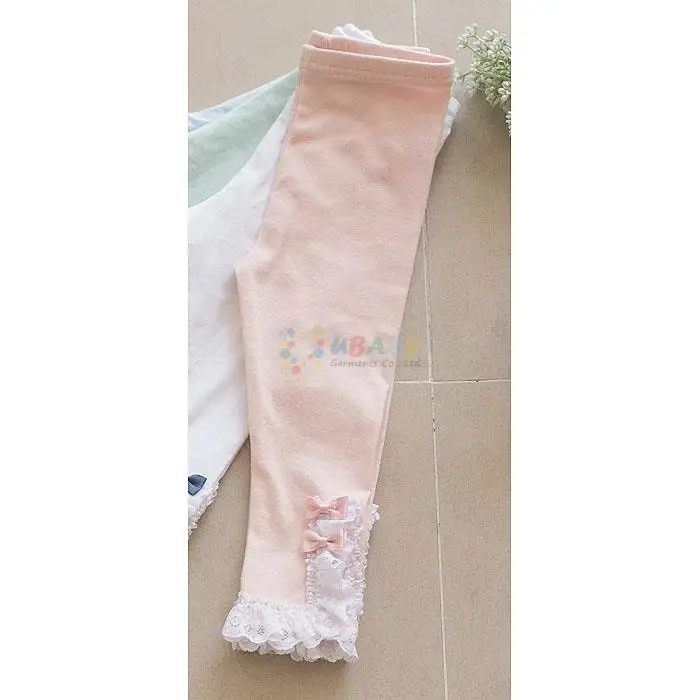 Детские леггинсы из коллекции лето 2016 года хлопка для девочек с кружевом и