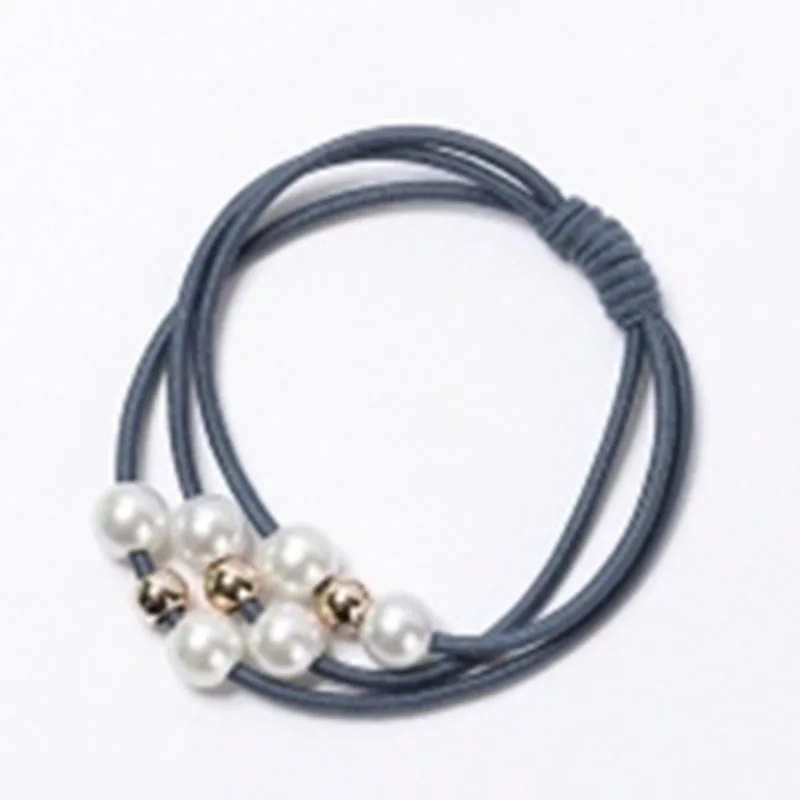 Одна шт. аксессуаров для волос "Жемчужные эластичные резинки кольца" на голову для девочек, ободок для хвоста, плетеный шнур, ювелирные изделия.