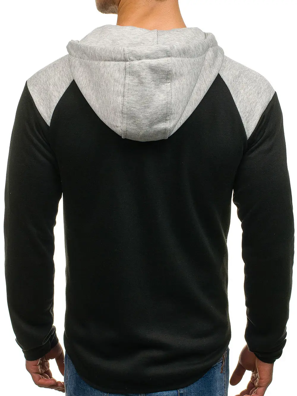 Мужская толстовка на молнии ZOGAA контрастный спортивный костюм с капюшоном