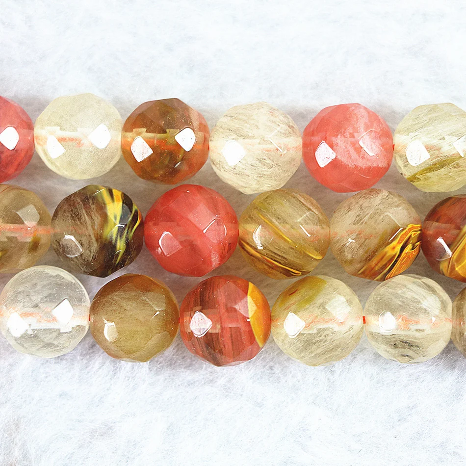 Симпатичные Разноцветные Арбуз Турмалин нефрит 8 мм Грановитая Круглый