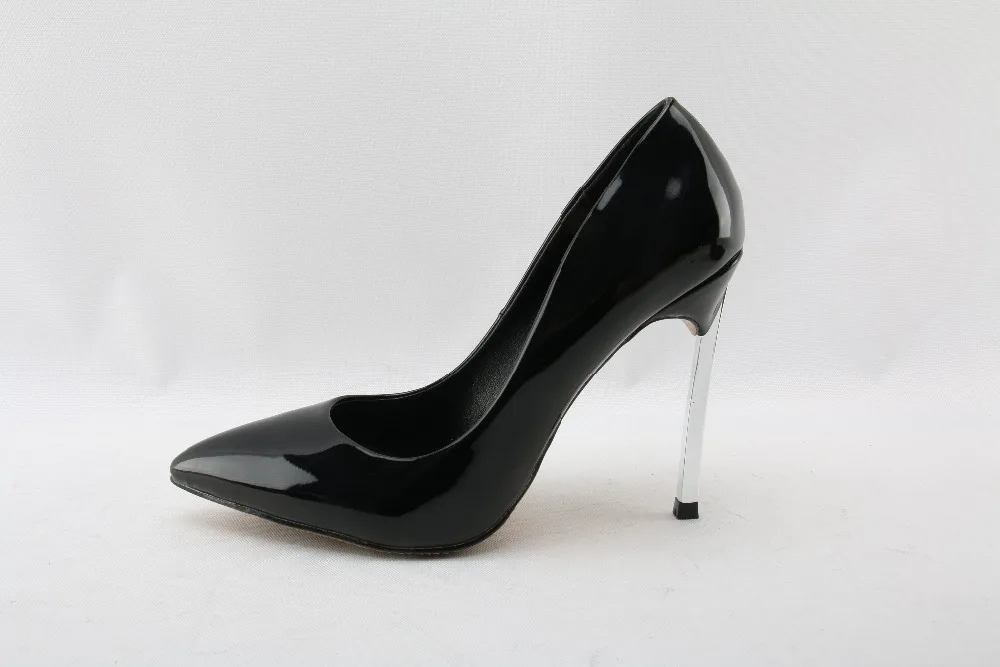 

zapatos mujer wedding shoes bride black patent leather 10CM 12 CM sexy extreme high heels runway shoes woman stiletto Escarpins