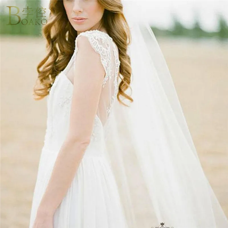 Боако реальные фотографии 2 м белая/цвета слоновой кости свадебная фата
