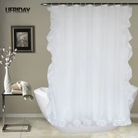 ufriday white lace shower curtain bath curtain for bathroom waterproof moldproof polyester baths curtain elegant home decoration