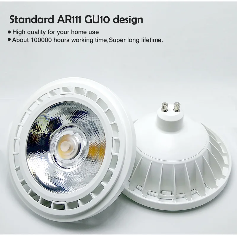AR111 GU10 светодиодный Лампа накаливания с регулируемой яркостью 12 W 20 W 25 W COB ES111 Светодиодный точечный светильник AC 110 V 220 V теплый белый холодный белый