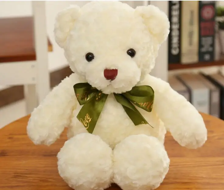 Новый плюшевый Высокое качество лук медведь игрушка белый мишка кукла подарок