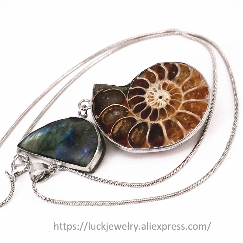 1 шт. удачи Jewel ни Резные Природный Улитка гладкий камень цепочки и ожерелья