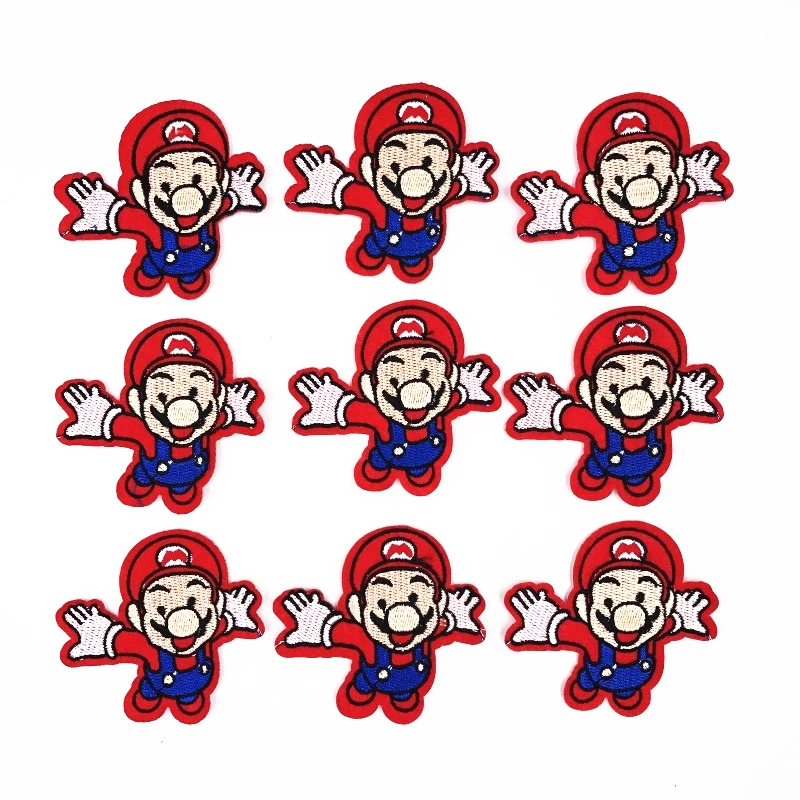 10Pcs/lot Super mario Embroidered Patch for Clothing Iron on Sew Applique Fabric Clothes Shoes Bags DIY Decoration Patches | Дом и сад