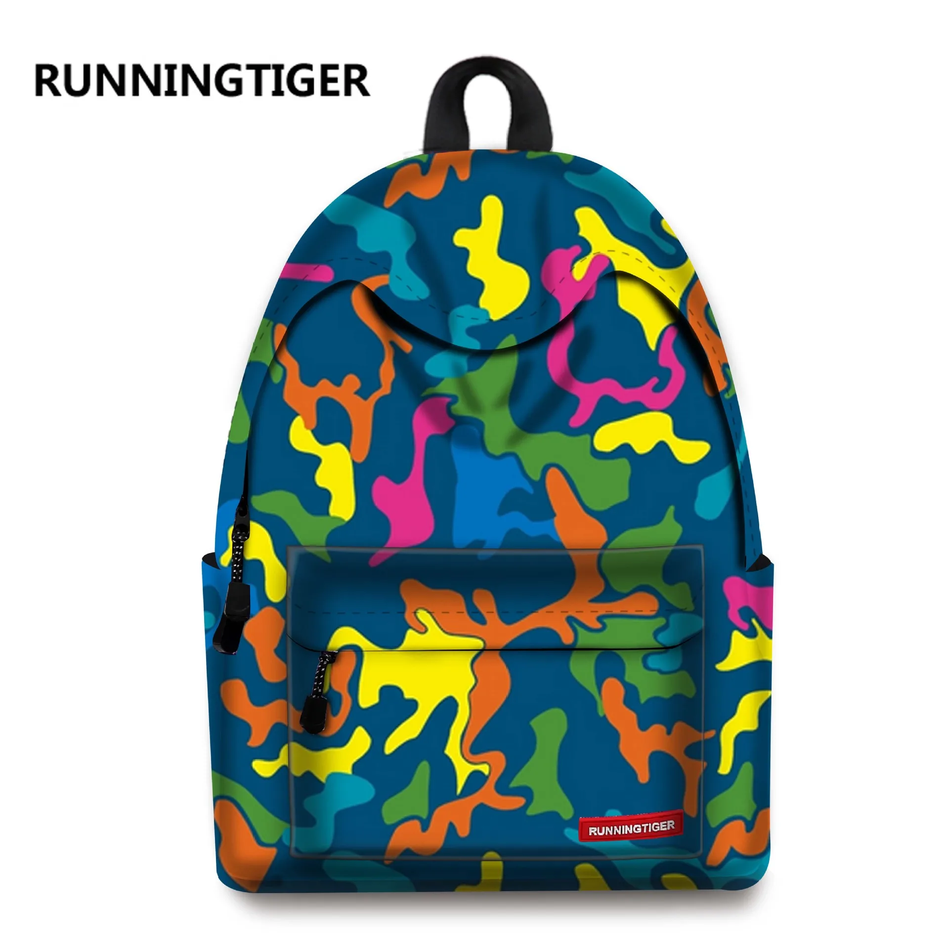 Runningtiger Новая мода школьная сумка Цвет камуфляжный рюкзак для подростка студент