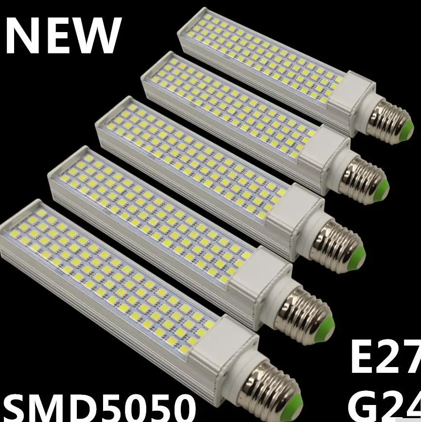 LED Corn Bulb SMD 5050 LED Lamp 180 degeree AC85-265V 9W 12W 13W 15W 16W LED Lighting E27 G24 LED Horizontal Plug Lamp