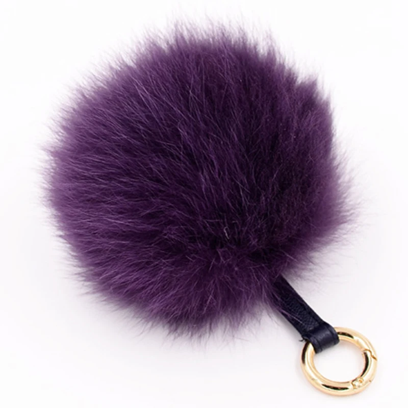 2019 брелок на сумку помпон пушистый для ключей Женская цепочка с натуральным