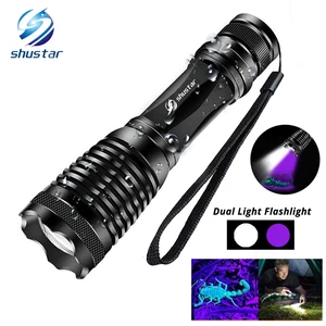 Светодиодный ная ультрафиолетовая ламсветильник с белым светом, 5 режимов подсветки, поддержка зума, используемая для освещения и обнаружения мочи домашних животных