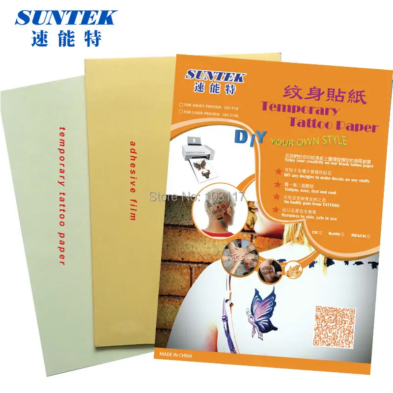 (40 компл./лот) переводная на воду бумага для печати татуировок/стикер