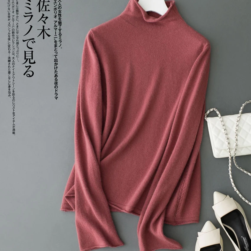 Женский вязаный свитер из 100% кашемира пуловер с расклешенными рукавами 4 цвета