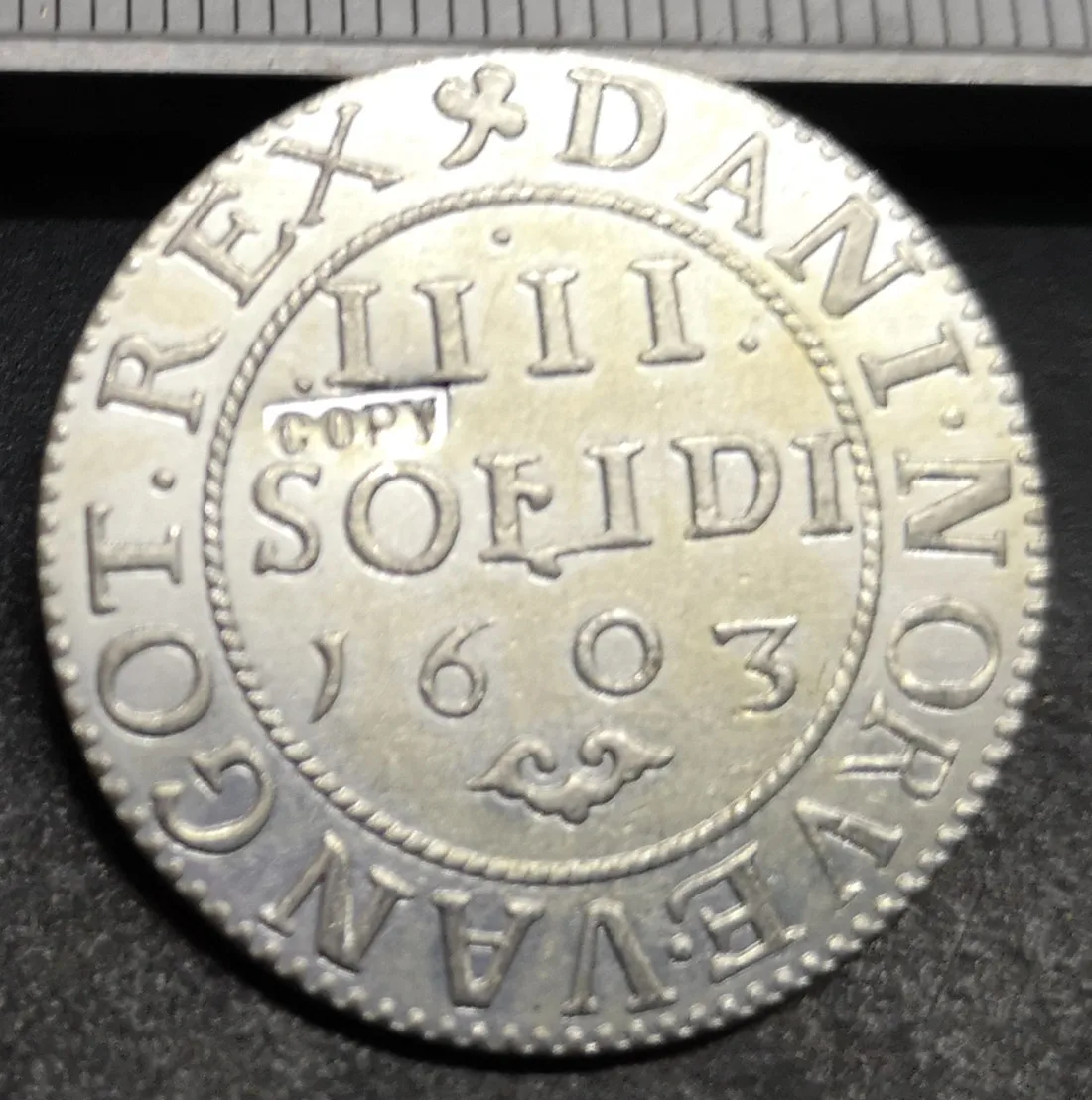1603 Дания 4 Solidi/Skilling Кристиан IV большая проблема Посеребренная КОПИЯ монета