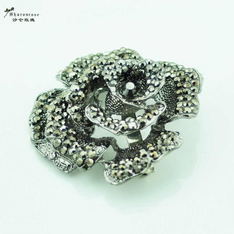 Декоративная брошь в виде розы с кристаллами стразы пуговицы для женщин одежды