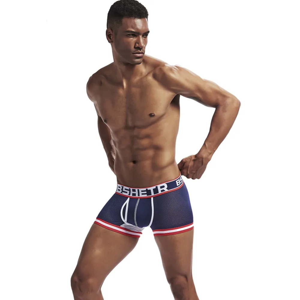 BSHETR Брендовые мужские боксеры нижнее белье сексуальные шорты брюки трусы