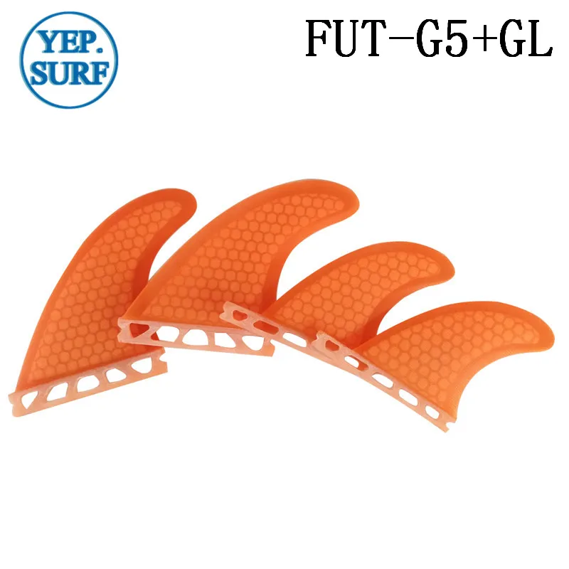 Future G5 + GL оранжевая доска для серфинга fin quad Набор стекловолокна honeycomb