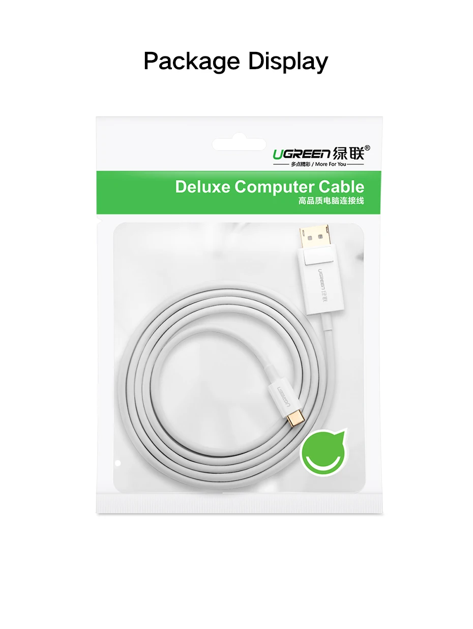 Ugreen USB C DP кабель 4K разрешение usb type-C для DisplayPort адаптер для MacBook Pro samsung S8 huawei mate 10 USB-C DP Cabl