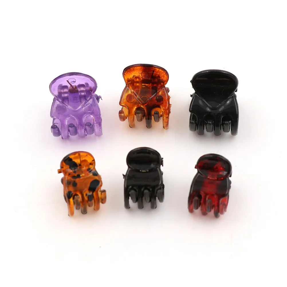 12 шт./компл. модные женские заколки для волос краба черные пластиковые мини