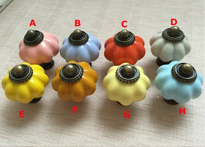 5 шт. керамическая дверная ручка в форме тыквы стиле ретро|ceramic door knobs|door knobpull handle |