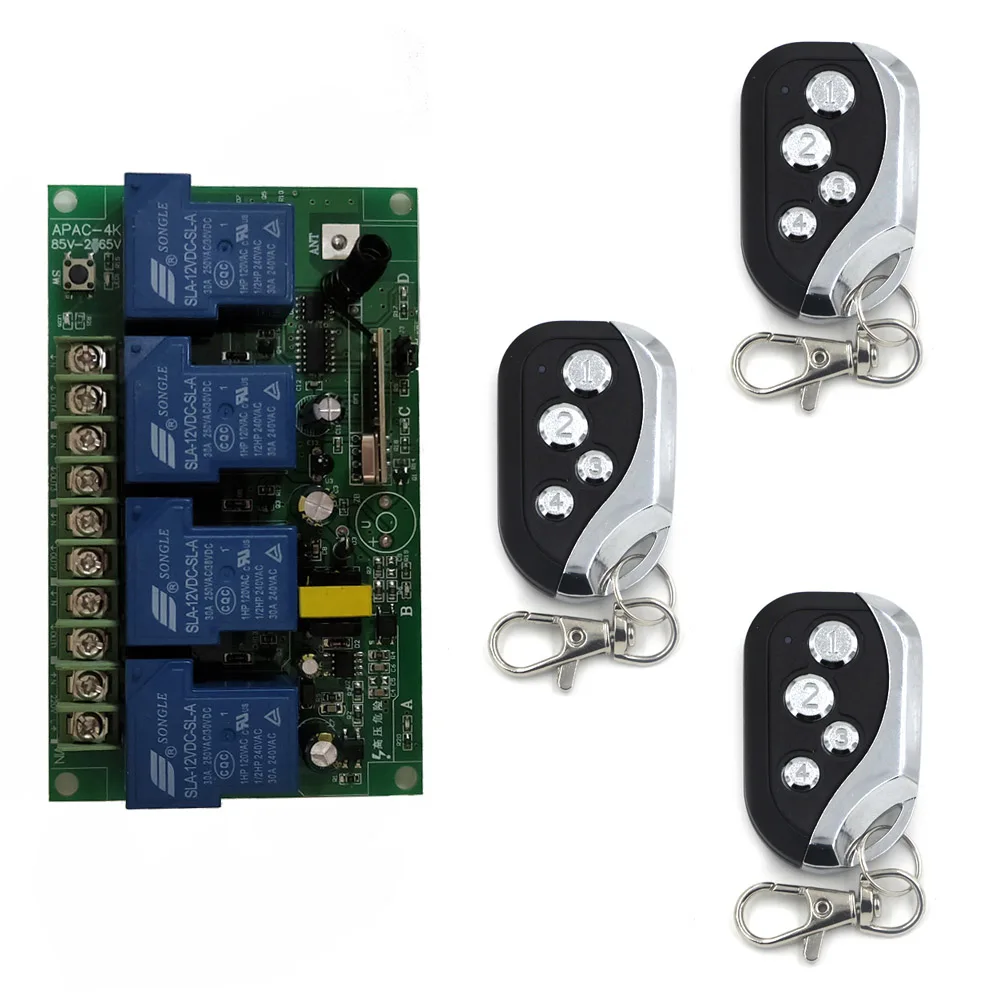 AC 110V 220V 85 265V 4 CH 4CH беспроводной 30A реле дистанционного управления Переключатель