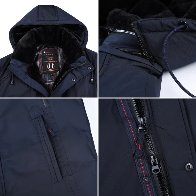 Мужская зимняя куртка Asesmay теплая парка со съемным мехом и подкладкой|Мужские