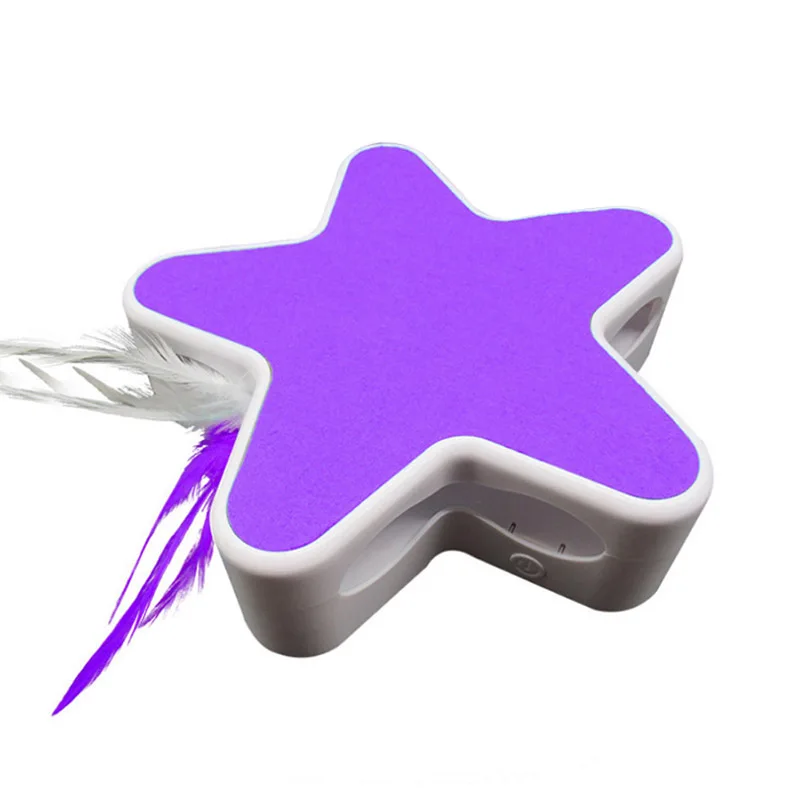 Purple Электрическая игрушка для кошек, умная, скручивающая, кошачья палка, сумасшедшая игра, вращающаяся, вращающаяся, для кошки, ловля мыши, автоматическая, перьевая, Интерактивная игрушка для кошек - Цвет: Purple